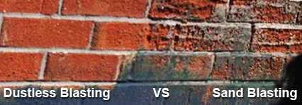 Dustless blasting removes safely grime, mildew and dirt from outdoor surfaces. 